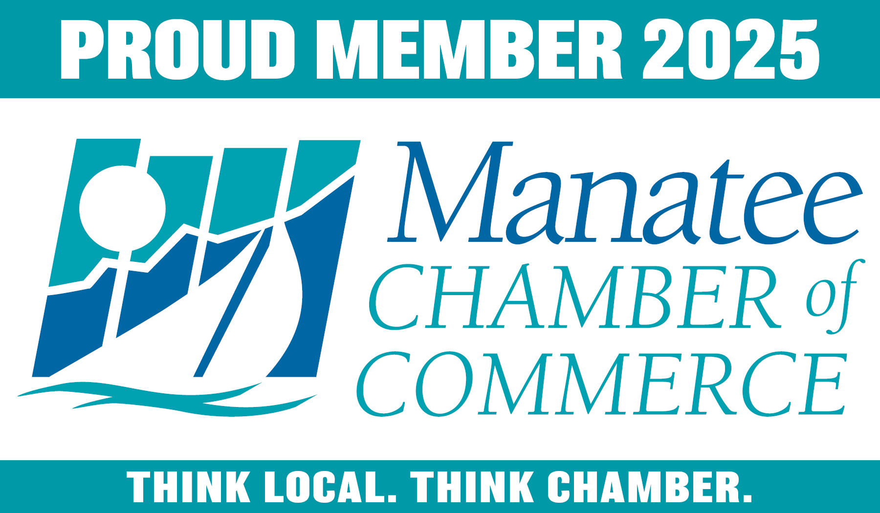 2025 Manatee Chamber of Commerce Proud Member Logo Bradenton Florida Lakewood Ranch Parrish Ellenton Palmetto Anna Maria Island Holmes Beach Longboat Key